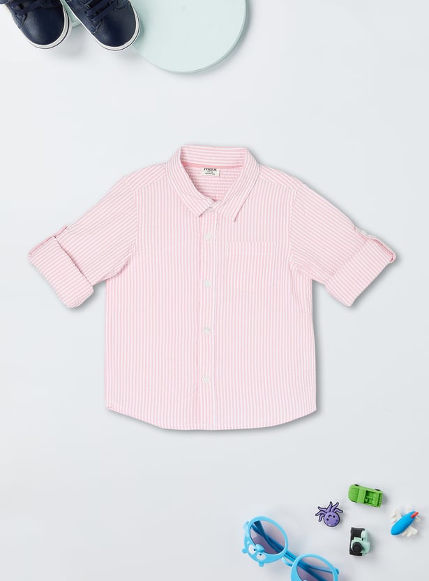 Boys Striped Seer Sucker Shirt