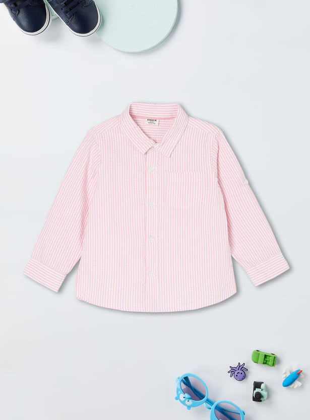 Boys Striped Seer Sucker Shirt