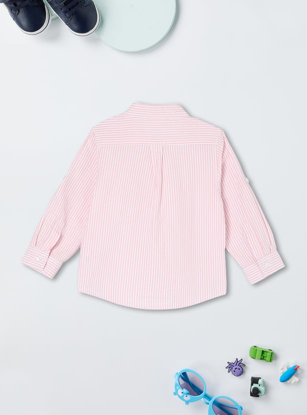 Boys Striped Seer Sucker Shirt