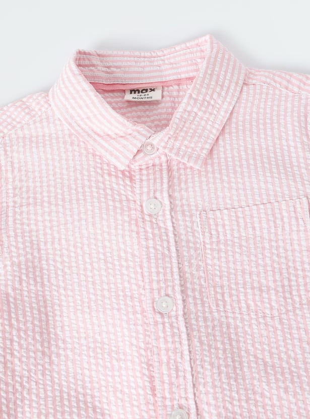 Boys Striped Seer Sucker Shirt