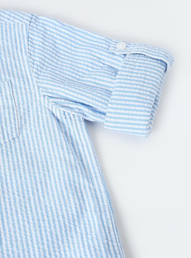 Boys Striped Seer Sucker Shirt