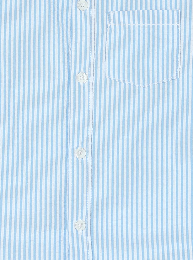 Boys Striped Seer Sucker Shirt