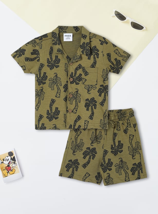 Boys Printed Shorts Set