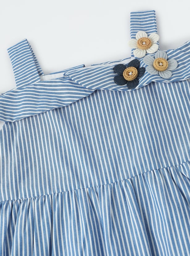 Girls Striped Fit & Flare Dress