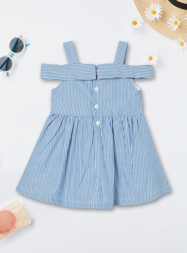 Girls Striped Fit & Flare Dress