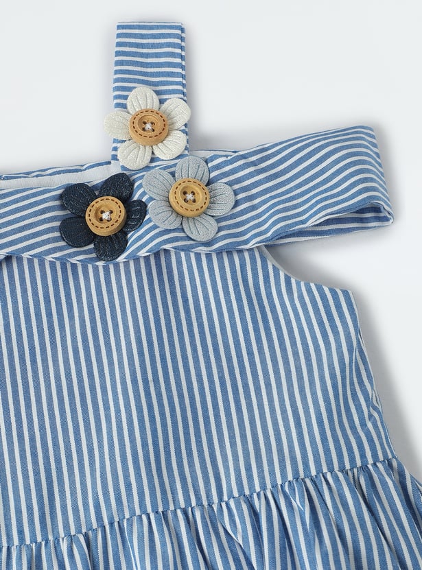 Girls Striped Fit & Flare Dress