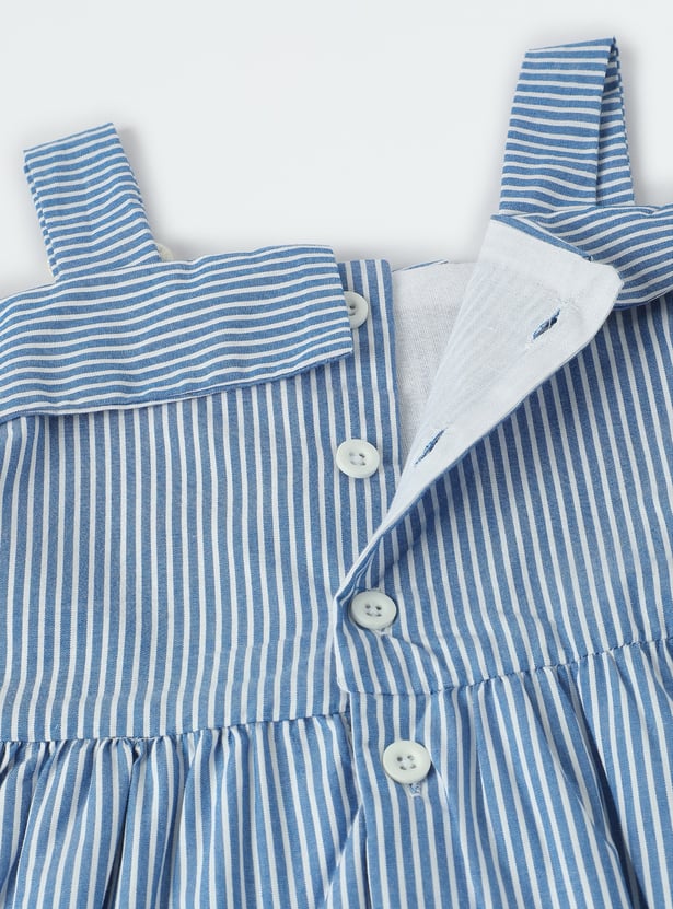 Girls Striped Fit & Flare Dress