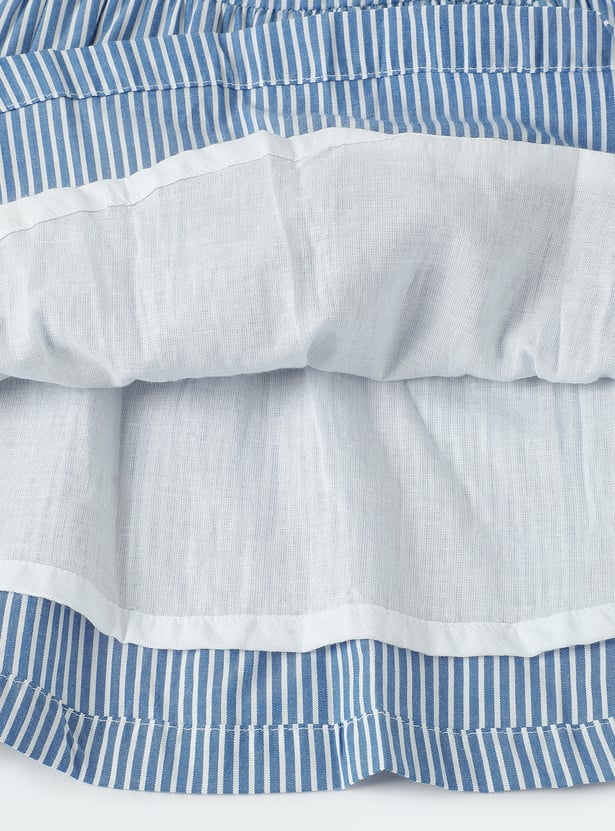 Girls Striped Fit & Flare Dress