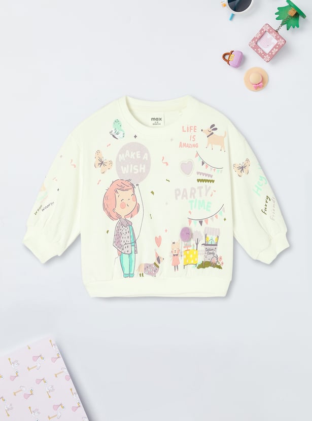 Girls Graphic Printed Sweatshirt