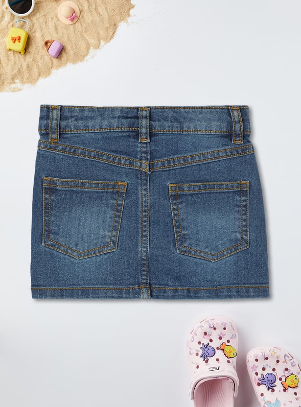 Girls Mini Denim Skirt