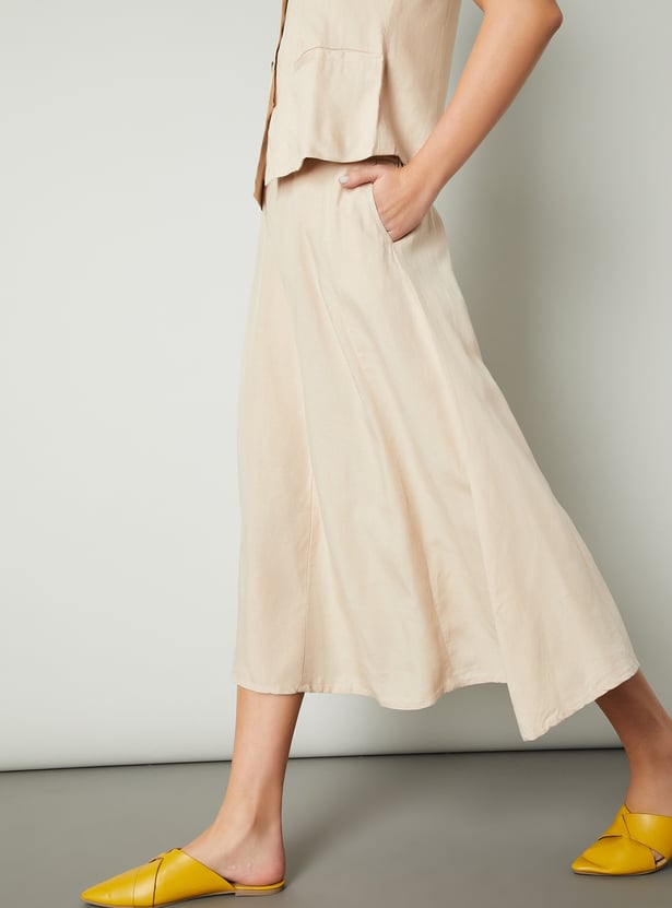 Women Solid A-line Skirt