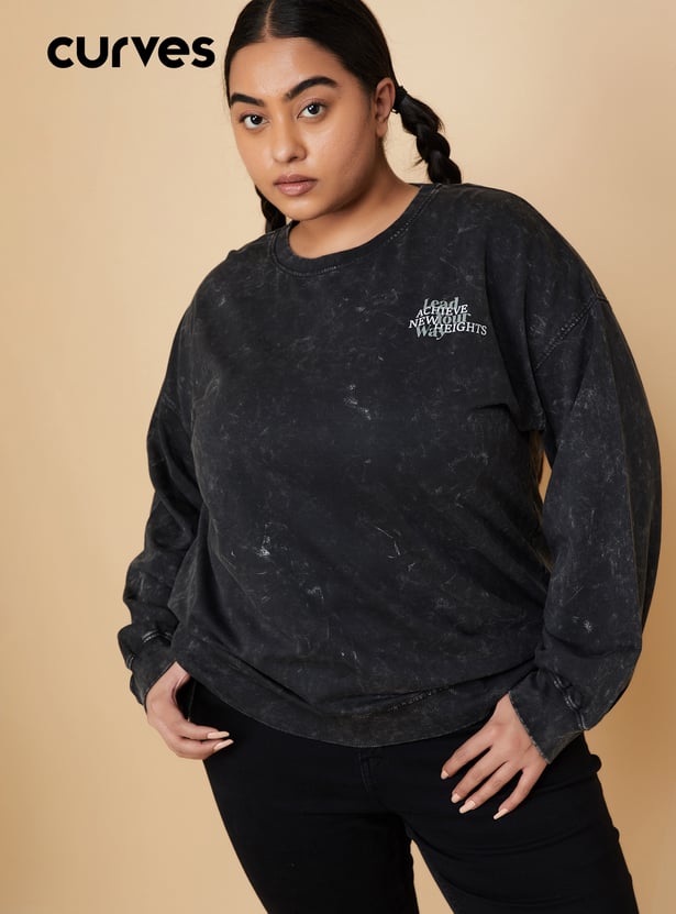 Women Acid Washed Oversized Sweatshirt