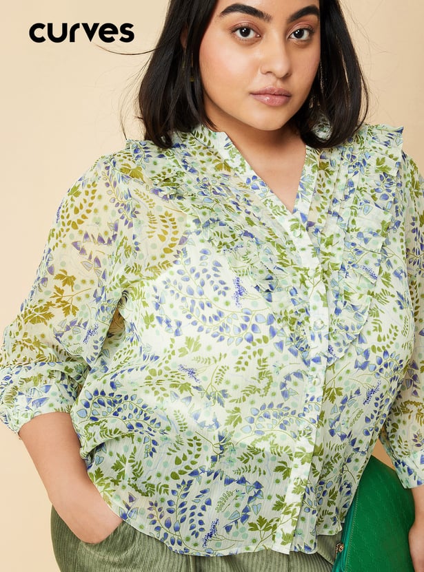 Women Printed Blouse with Camisole