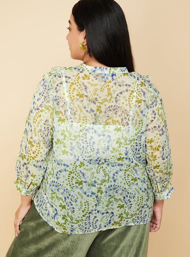 Women Printed Blouse with Camisole