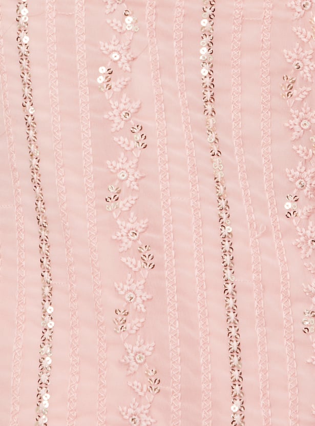 Girls Embroidered Sharara Set