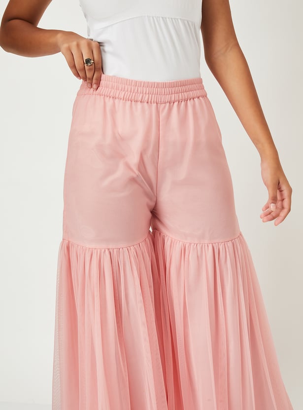 Girls Embroidered Sharara Set