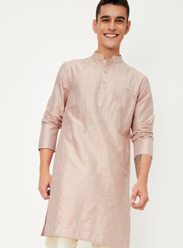 Men Embroidered Straight Kurta