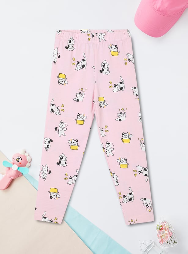 Girls Printed Full-Length Leggings