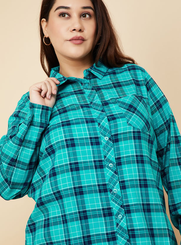 Women Checked Yarn Dyed Shirt