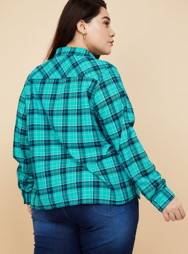 Women Checked Yarn Dyed Shirt