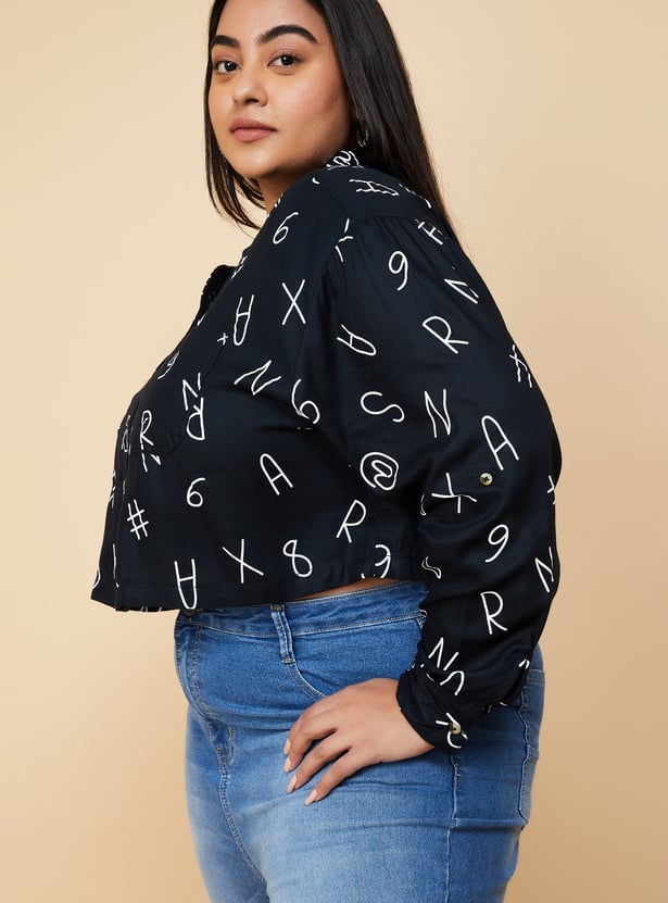 Women Printed Cropped Shirt