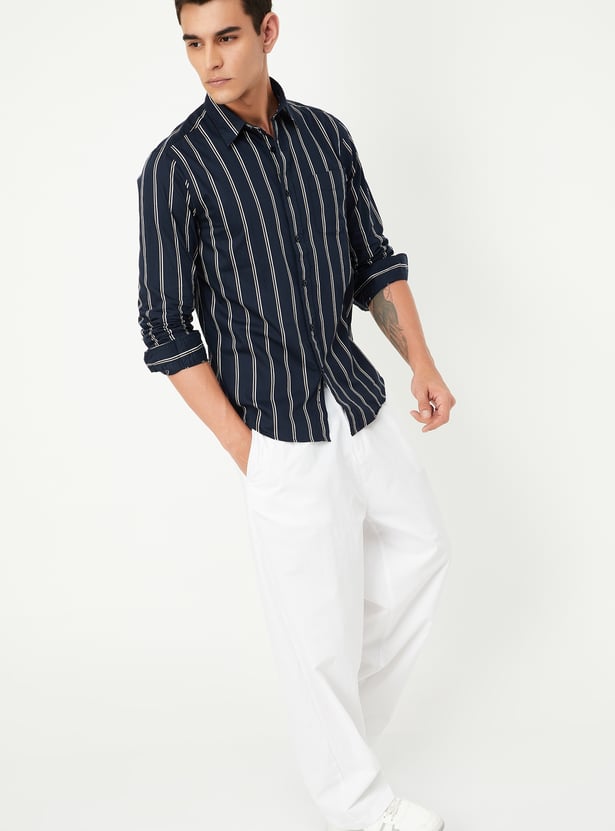 Men Slim Fit Striped Shirt