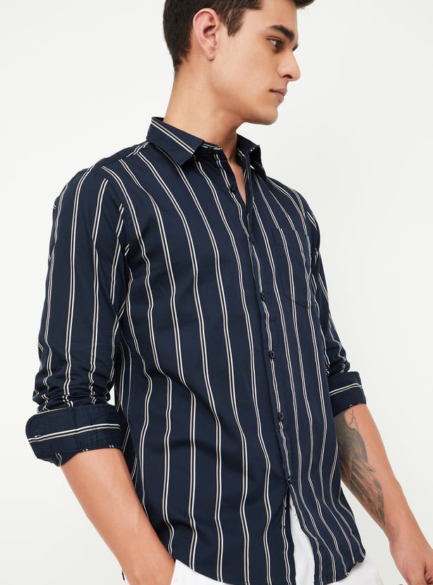 Men Slim Fit Striped Shirt