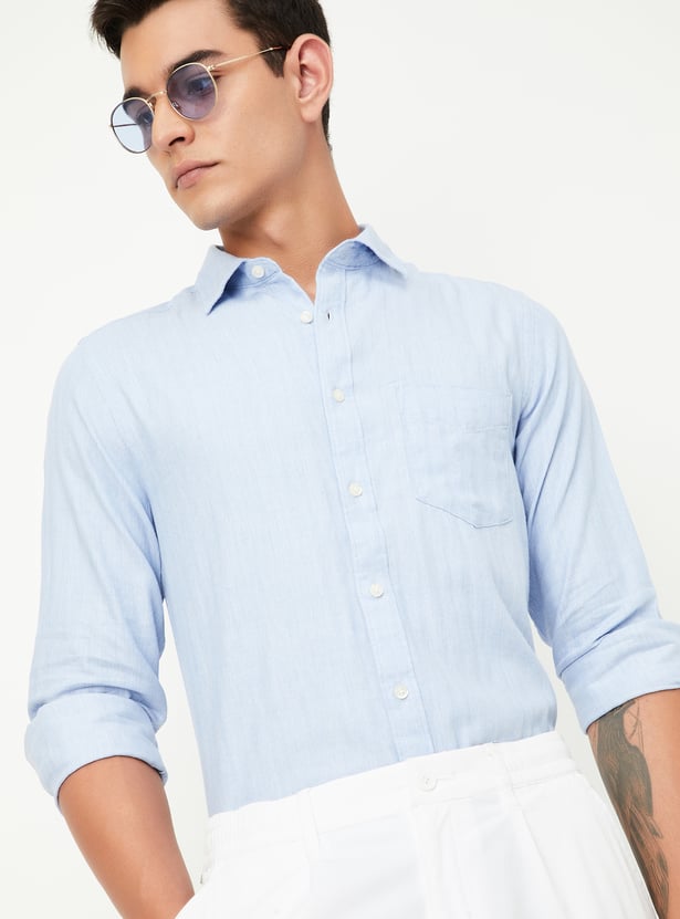 Men Slim Fit Woven Casual Shirt