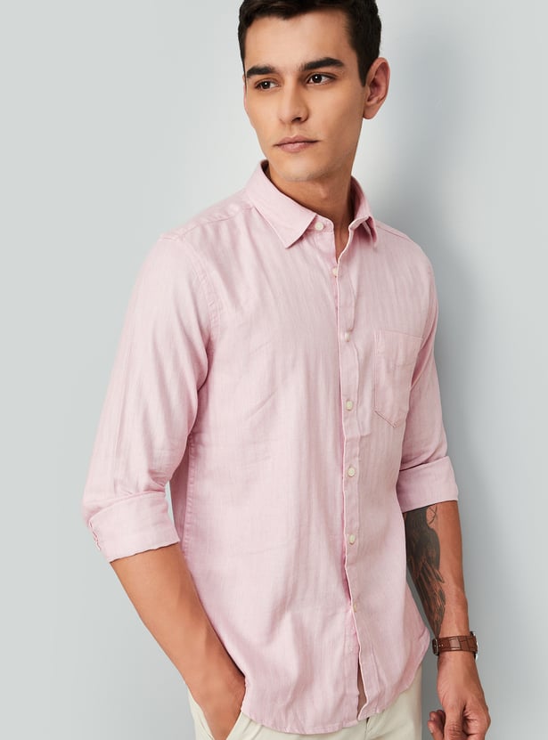 Men Slim Fit Woven Casual Shirt