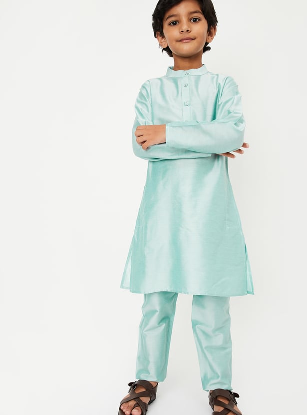 Boys Solid Kurta Set with Nehru Jacket