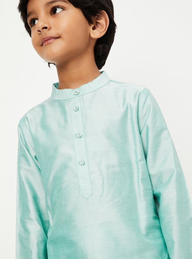 Boys Solid Kurta Set with Nehru Jacket