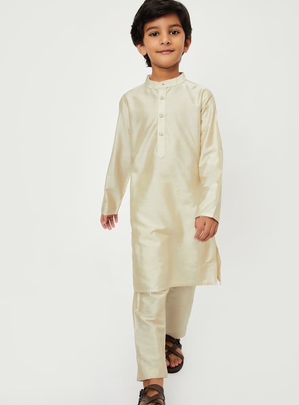 Boys Embroidered Kurta Set with Nehru Jacket