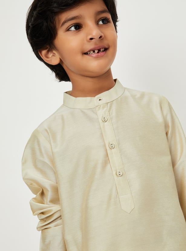 Boys Embroidered Kurta Set with Nehru Jacket