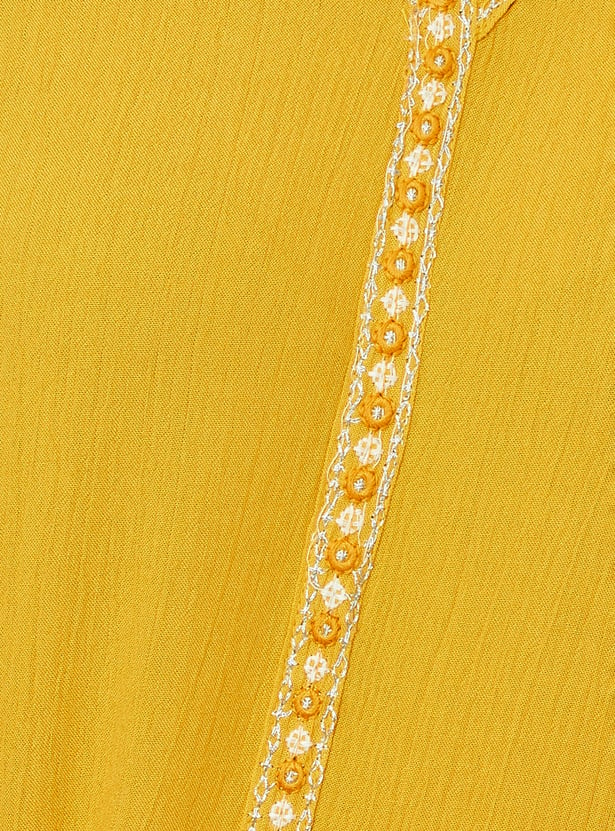 Women Embroidered Straight Kurta