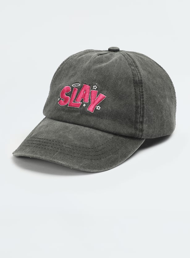 Girls Embroidered Denim Baseball Cap