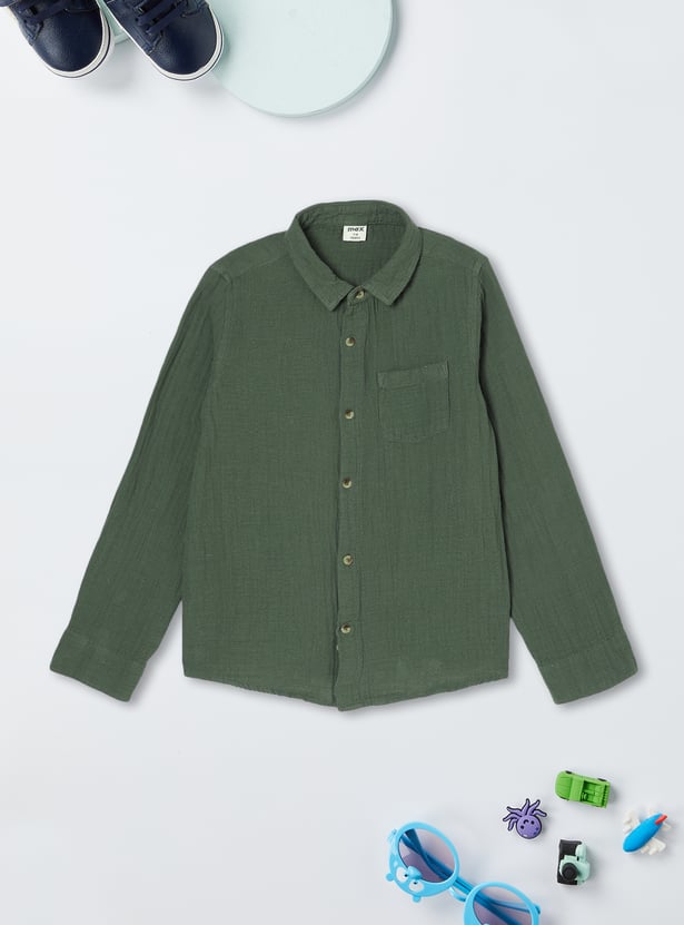 Boys Crinkled Casual Shirt