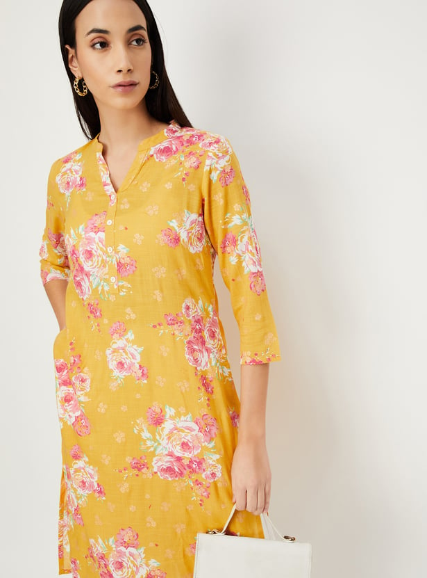 Women Floral Printed Straight Kurta