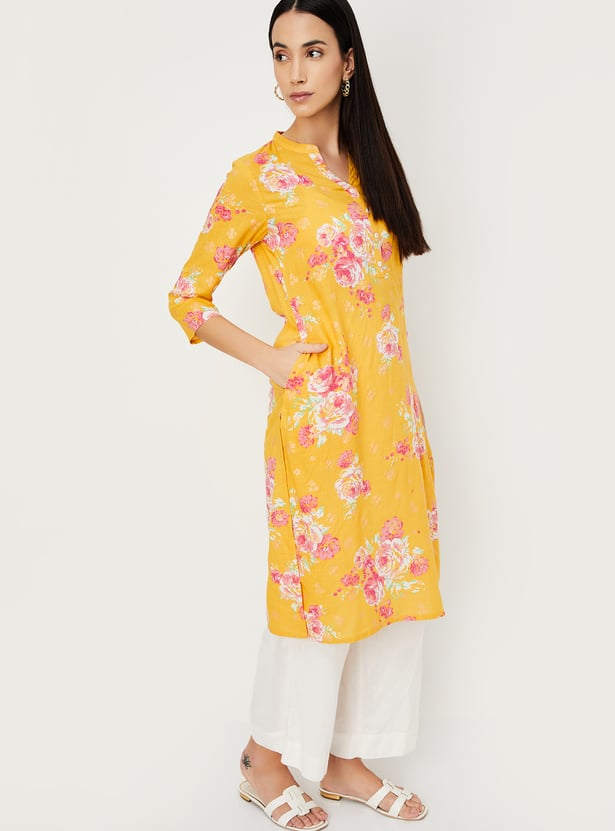 Women Floral Printed Straight Kurta