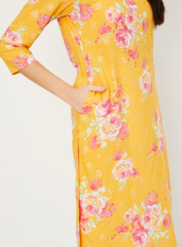 Women Floral Printed Straight Kurta