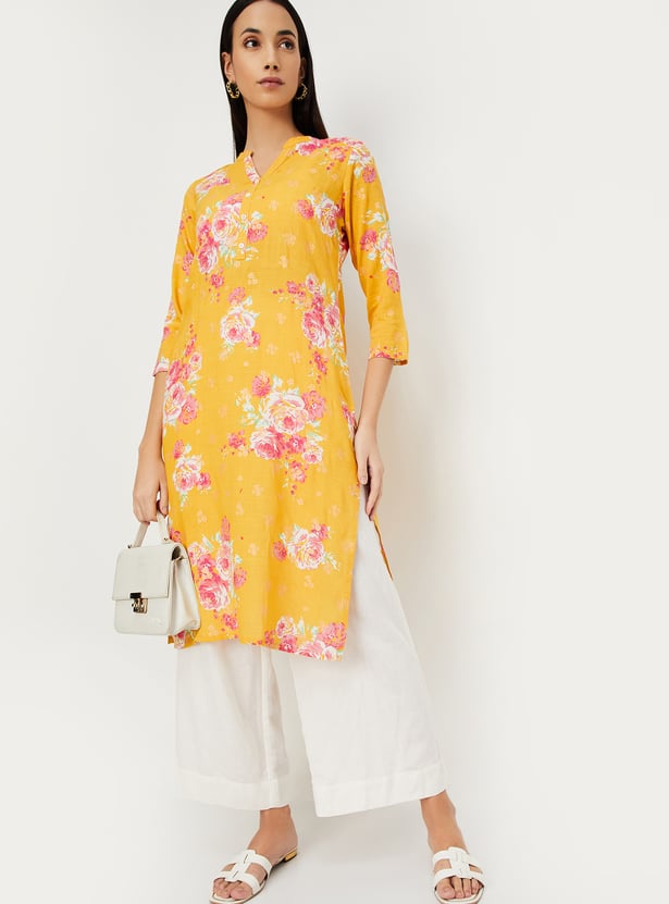 Women Floral Printed Straight Kurta