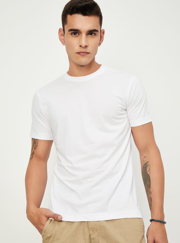 Men Solid T-shirt - Pack of 2