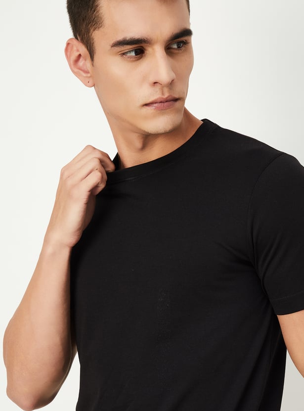 Men Solid T-shirt - Pack of 2