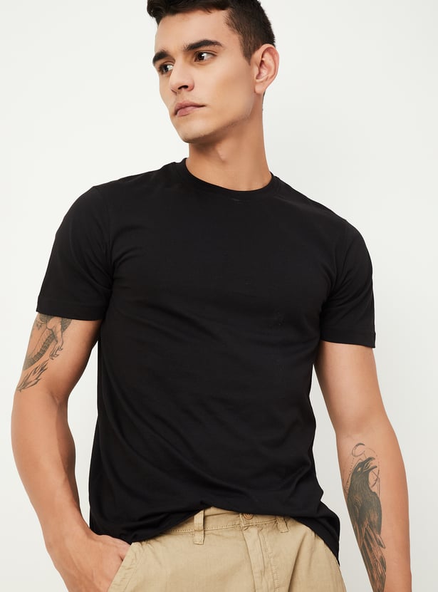 Men Solid T-shirt - Pack of 2