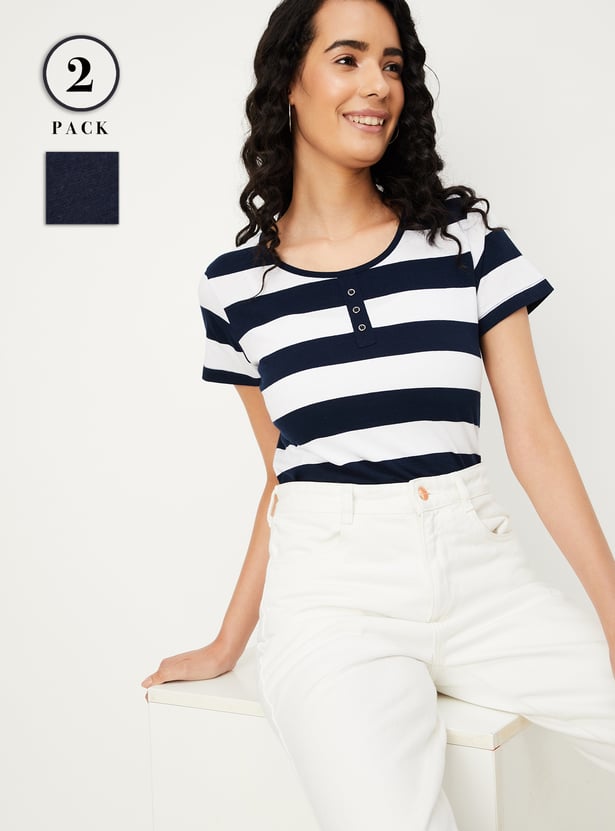 Women Assorted T-shirt - Pack of 2