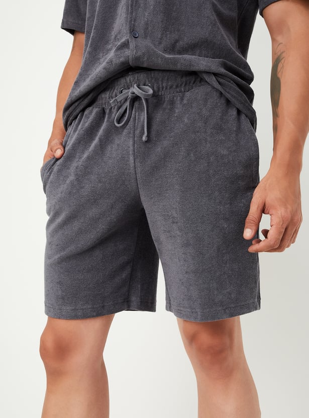 Men Solid Lounge Shorts