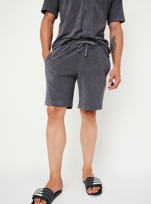 Men Solid Lounge Shorts