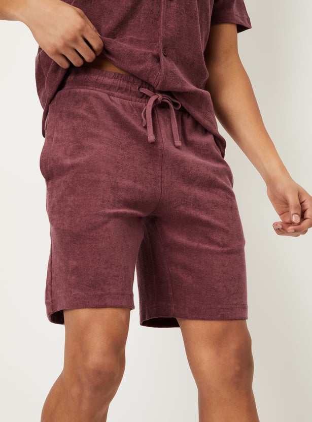 Men Solid Lounge Shorts