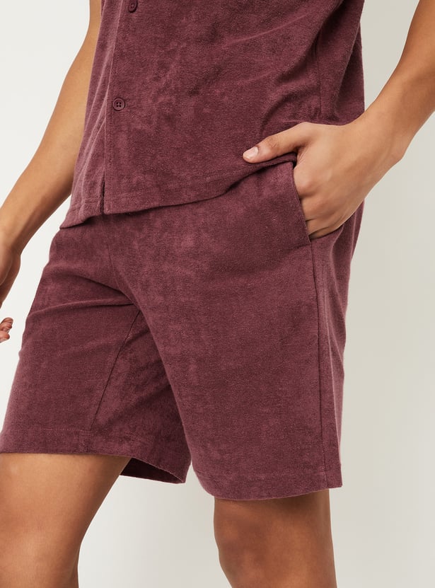 Men Solid Lounge Shorts