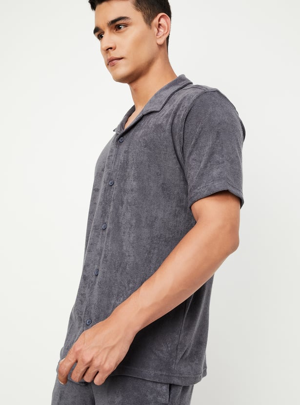 Men Textured Lounge Shirt