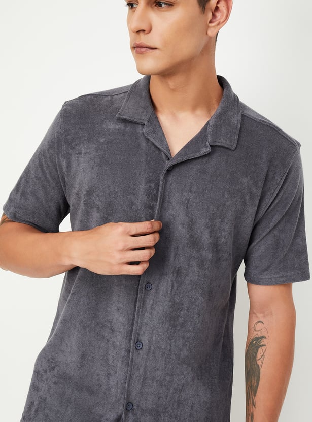 Men Textured Lounge Shirt